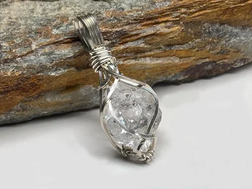 Vista 3 de 66 necklace pendant gemstones choose from moldavite, citrine, or herkimer diamond