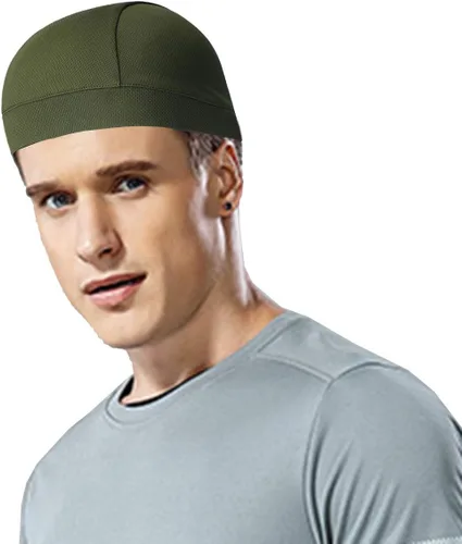 Vista 5 de TOPLOR Gorro de calavera que absorbe la humedad, forro de casco, gorro para correr para hombre, para motocicleta, ciclismo, transpirable, banda