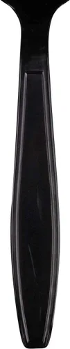 Vista 3 de Karat [5.6 pulgadas - 1000 piezas] Cuchara de sopa desechable de plástico de peso pesado envuelta individualmente negra (U3532B)