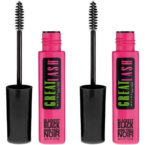Vista 22 de Maybelline Great Lash Maquillaje de Máscara Lavable, Fórmula Voluminizadora que Acondiciona y Engrosa las Pestañas, Color Negro Muy Profundo, 2 Muy