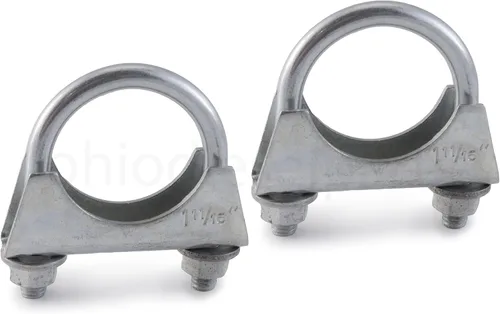 Vista 11 de Abrazadera de silenciador resistente de 3 pulgadas - Estilo de sillín con perno en U - Zinc (paquete de 2)