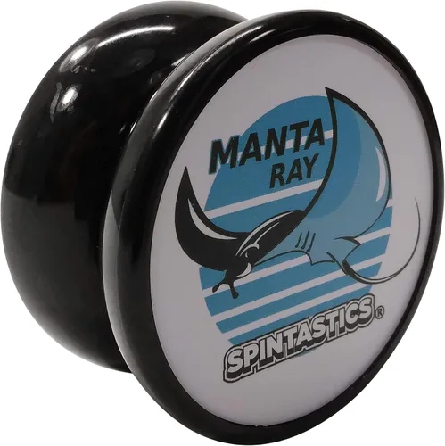 Vista 2 de Spintastics Manta Ray, eje de madera, forma alada, diseñado por campeón del mundo, negro