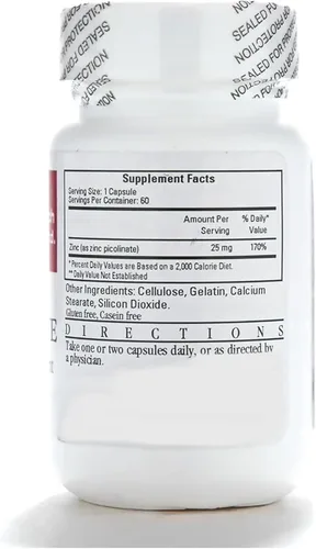 Vista 2 de Cardiovascular Research Zinc 25 mg Picolinato de Zinc 120 Cápsulas - para el apoyo del sistema inmunológico - Paquete de dos botellas