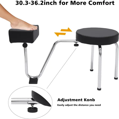 Vista 10 de Taburete portátil para pedicura, altura ajustable, negro, para spa, salón de belleza, estudio