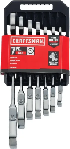 Vista 9 de CRAFTSMAN Juego de trinquete SAE Flex reversible de 72 dientes, acabado cromado (CMMT87010)
