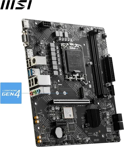 Vista 5 de MSI PRO H610M-G Placa base WiFi, Micro-ATX. Soporta procesadores Intel Core de 14ª, 13ª y 12ª generación, LGA 1700 - DDR5 Memory Boost 5600MHz/MAX