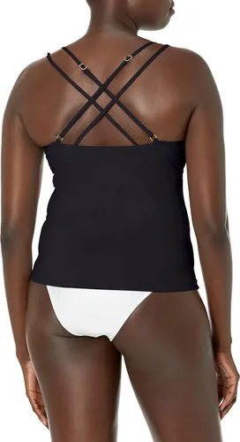 Vista 2 de La Blanca Traje de baño tankini con espalda cruzada y aros de Island Goddess para mujer