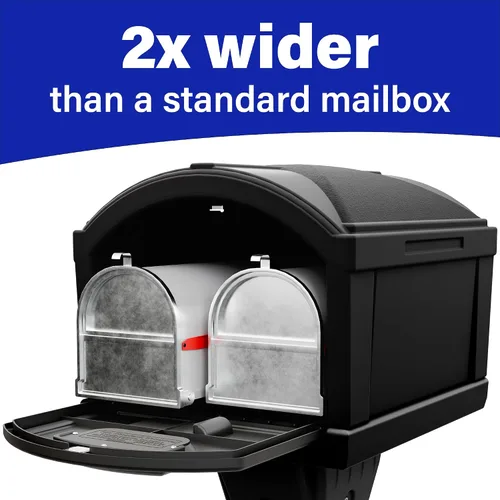Vista 7 de Simplay3 USPS T4 - Cubierta para buzón y poste XL con construcción duradera de doble pared, diseño resistente a la intemperie, color negro