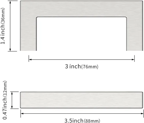 Vista 3 de Asidrama - Paquete de 10 manijas de gabinete de cocina de níquel satinado cepillado de 3 pulgadas (76 mm), tiradores de gabinete de acero