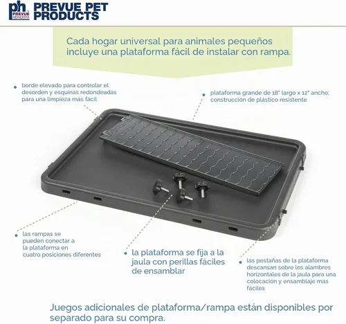 Vista 4 de Prevue Pet Products 528 Hogar Universal para Mascotas Pequeñas, Gris Oscuro