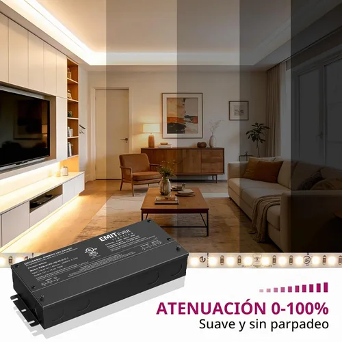 Vista 3 de EMITEVER Controlador LED regulable 5 en 1 de 12 V 150 W, CA 110-277 V a CC