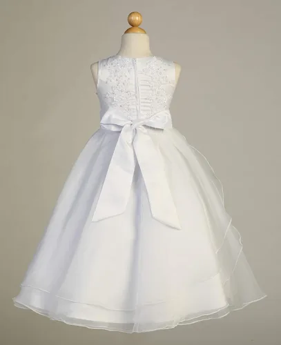 Vista 4 de Vestidos de Primera Comunión para Niñas 7-16 Vestido de Santa Comunión Blanco Vestidos de Primera Comunión para Niñas Plus