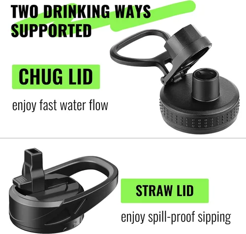 Vista 2 de EALGRO Botella de agua de vidrio de 32 onzas con popote y asa, frasco de agua motivacional deportivo con funda de silicona, taza grande a prueba