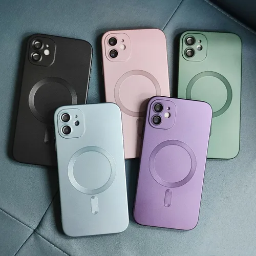 Vista 6 de ankofave Magsafe - Funda magnética para iPhone 11 para mujeres/hombres, a prueba de golpes, diseño de brillo metálico suave con protector completo