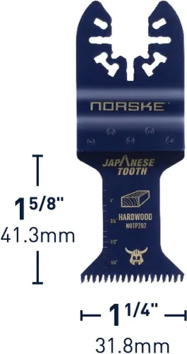 Vista 2 de Norske Tools NOTP278 - Cuchilla de accesorio oscilante para multiherramienta de 1 1/4 pulgadas, corte al ras de dientes japoneses, ajuste universal