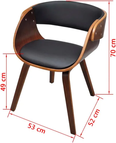 Vista 2 de Black & Brown Plywood Dining Chair, Ergonomic Cotton Polyurethane Seating, Modern Kitchen & Dining Room Furniture