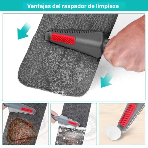 Vista 6 de Trapeador en aerosol para limpieza de suelos con 3 almohadillas lavables, mopa de microfibra húmeda y seca con botella recargable de 27.1 fl oz