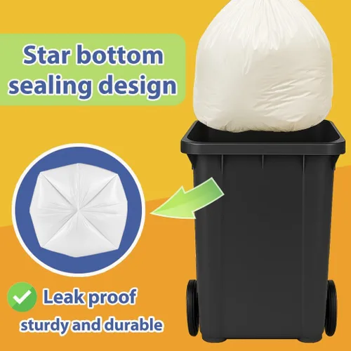 Vista 3 de 8 Gallon Medium Tie-Top Trash Bags 120 Count, fit 30 Liter Tall Kitchen Waste Basket, Unscented Garbage Bags Can Liners for Home Office Kitchen