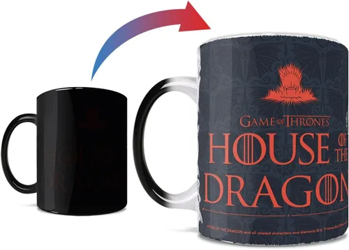 Vista 11 de Morphing Mugs House of Dragon – Loose The Dragons – Una taza de cerámica que cambia de color de 11 onzas – Imagen revelada cuando se añade líquido