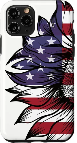 Vista 29 de USA Patriotic 4th of July Sunflower American Flag Case for iPhone 17