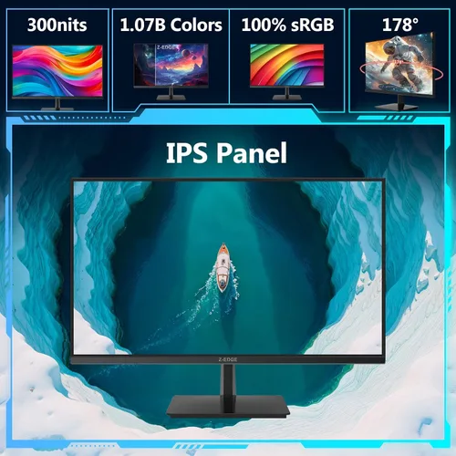 Vista 3 de Z-Edge U27P4K - Monitor de 27 pulgadas 4K IPS Ultra HD 3840x2160, tasa de refresco de 60Hz, monitor de PC para juegos, 100% sRGB, HDMI x 2 y DP x 2