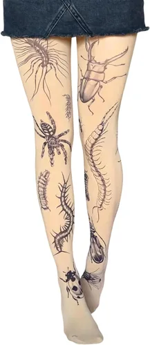 Vista 8 de RICHTRUE Whimsy Twee Funky - Mallas estampadas para mujeres, adolescentes y niñas, Emo Goth Cool 2000s Fun Printed Tights Y2k Grunge Alt Clothes