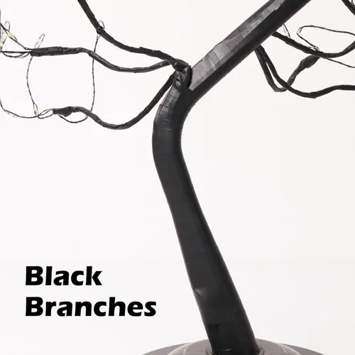 Vista 5 de 108 luces LED para árbol de mesa, 20 pulgadas, lámpara artificial de árbol bonsái parpadeante con 8 modos de iluminación y temporizador, decoración
