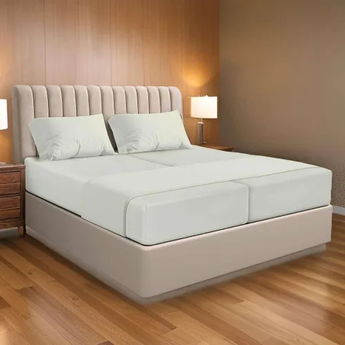 Vista 10 de Ready To Rest Juego de sábanas 100% algodón egipcio dividido tamaño Queen para cama ajustable de 5 piezas, se adapta a colchones de hasta 16