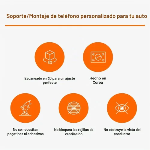 Vista 4 de FICS Accesorios KONA 2023, soporte para teléfono KONA 2023, soporte para teléfono personalizado