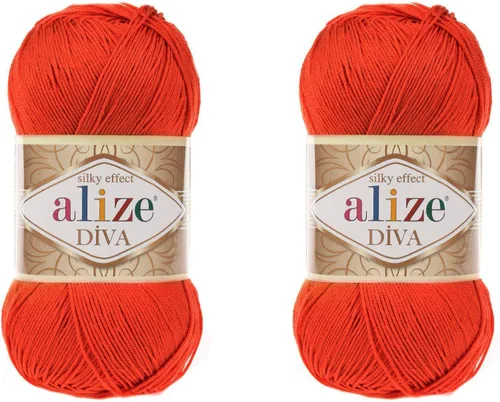 Vista 7 de Alize Diva Yarn - Hilo para tejer a mano, hilo acrílico 100% microfibra, hilo Alize Diva, efecto seda, ganchillo arte, encaje, manualidades, lote