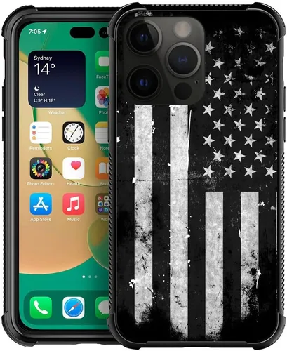 Vista 45 de ZHEGAILIAN Funda compatible con iPhone 14, funda de munición AK 47, parte trasera de vidrio templado+funda protectora de TPU de silicona suave