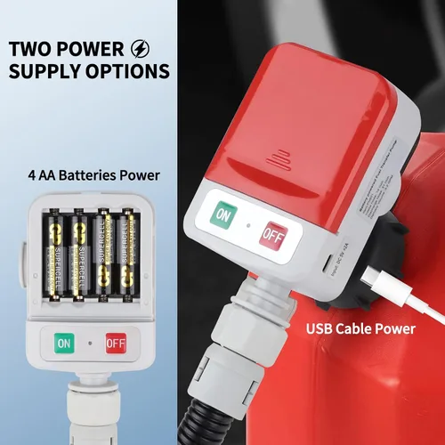 Vista 3 de Bomba de transferencia de combustible (3.2 GPM) con sensor de parada automática, manguera de 51 pulgadas de transferencia automática de bomba de gas