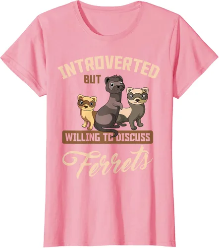 Vista 11 de Camiseta para amantes de los animales de los hurones, Negro, S