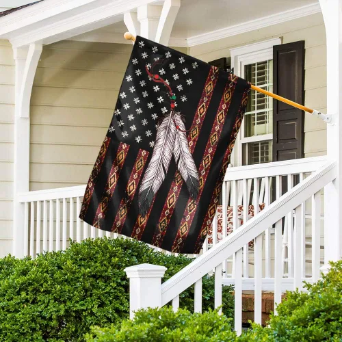 Vista 5 de FLAGWIX Banderas – Bandera del orgullo nativo americano THH2489F, bandera de casa (29.5 x 39.5 pulgadas) – Banderas de jardín de casa de Estados