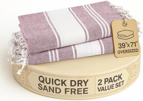 Vista 50 de LANE LINEN Toalla de Playa, Paquete de 2 Toallas de Playa de Gran Tamaño, 39"x71", Toallas de Piscina de Secado Rápido para Adultos, Absorbentes a