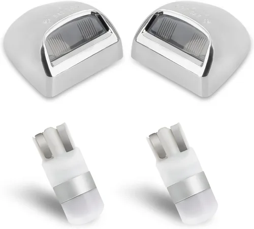 Vista 9 de Bestview Carcasa LED para placa de matrícula negra, conjunto de lámpara de etiqueta de repuesto compatible con Chevy Silverado GMC Sierra Avalanche