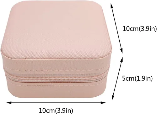 Vista 4 de Mini Estuche de Joyas, Pequeño Organizador de Joyas de Viaje, Caja de Joyas Portátil Mini Organizador de Almacenamiento Caja de Exhibición Para