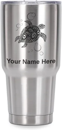 Vista 41 de LaserGram Vaso aislado al vacío de 20 onzas, tortuga marina hawaiana, grabado personalizado incluido (morado claro)