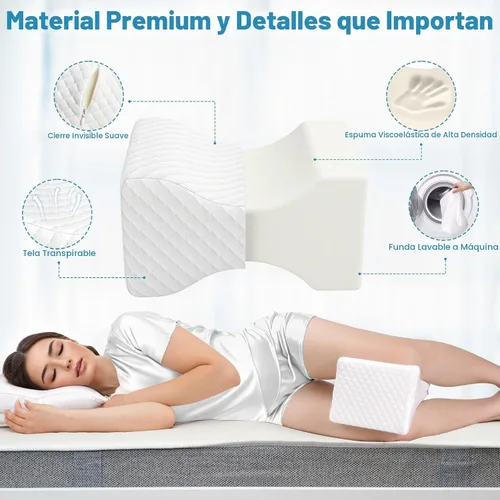 Vista 3 de TranquilRelax Almohada de rodilla para dormir de lado, almohada de piernas