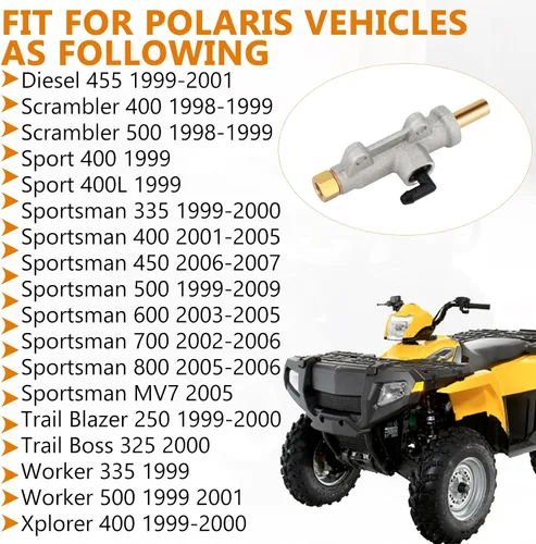 Vista 2 de M MATI Cilindro maestro de freno trasero para Polaris Sportsman 335 400 450 500 600 700 800 Scrambler 400 500 Diesel 455 Sport 400 Trail Blazer 250