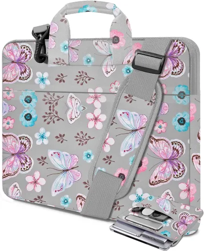 Vista 25 de Funda para laptop de 13.3 pulgadas con correa para el hombro, maletín delgado para computadora con correa compatible con MacBook Air/Pro 13/Pro 14