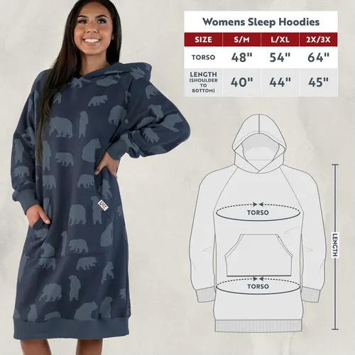 Vista 114 de Lazy One Sudadera con capucha de gran tamaño, ropa de dormir cómoda, vestido de suéter para mujer