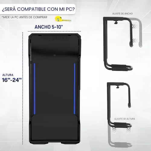 Vista 3 de VIVO - Soporte para PC de oficina grande para debajo del escritorio