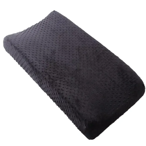 Vista 2 de Funda para cambiador, súper suave, con lunares minky, agradable a la piel, transpirable, lavable, para cambiador, para bebé, niño y niña (negro)