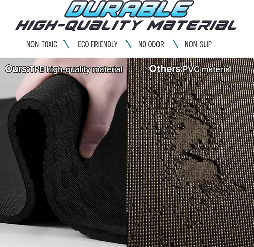 Vista 5 de JELS - Tapete de yoga extra grueso, 2/5 pulgadas, diseño ergonómico 3D antideslizante, material TPE certificado SGS, tapete de yoga para hombres