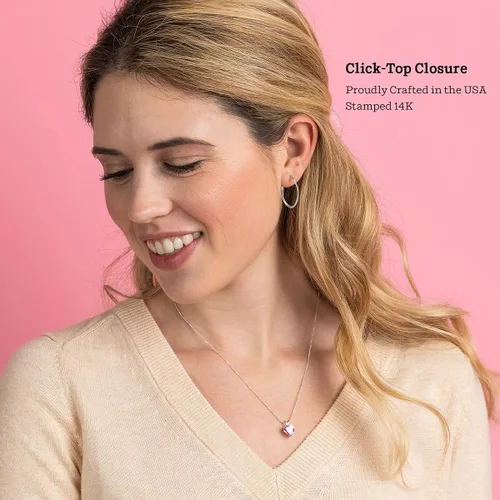 Vista 6 de Aretes de aro de tubo de 14 K de 0.18 pulgadas, corte de diamante