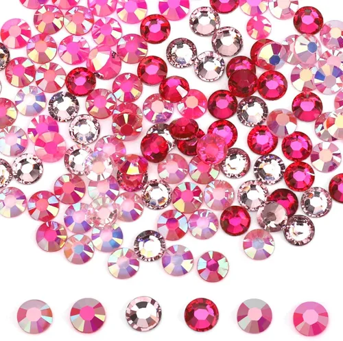 Vista 2 de Diamantes de imitación de resina con parte trasera plana, 21000 unidades de piedras preciosas de gelatina que no se calientan, 6