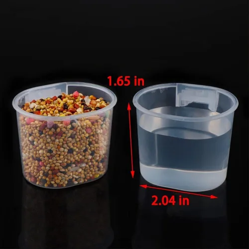 Vista 6 de Paquete de 9 comederos pequeños para alimentos y agua para pájaros, recipiente para colgar, práctico recipiente para colgar, plato de alimentación