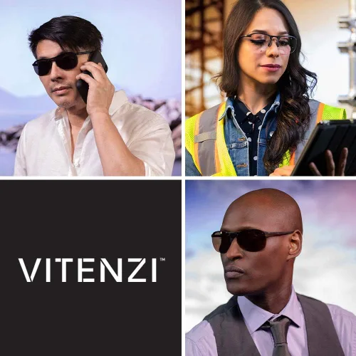 Vista 5 de VITENZI Gafas de sol bifocales TR90 Semi Rimless Reading Sun Tinted Glasses con lectores - Como