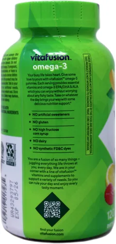Vista 2 de Vitafusion Gomitas Omega-3, 120 unidades (4 botellas)